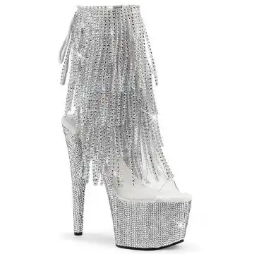 Luxusní go-go boty Pleaser s třásněmi BEJ1017RSF-7/C-S/SRS | BEJEWELED-1017RSF-7 Pleaser