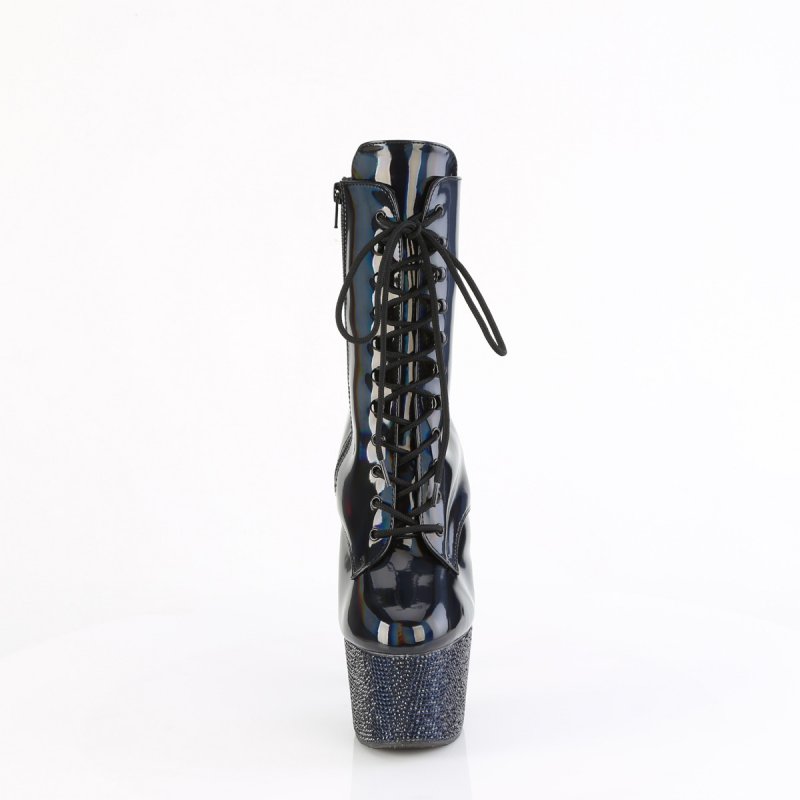 Černé luxusní kozačky BEJ1020-7/BHG/MDBRS | BEJEWELED-1020-7 Pleaser - zepředu