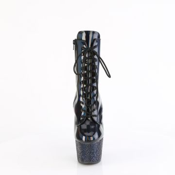 Černé luxusní kozačky BEJ1020-7/BHG/MDBRS | BEJEWELED-1020-7 Pleaser - zepředu