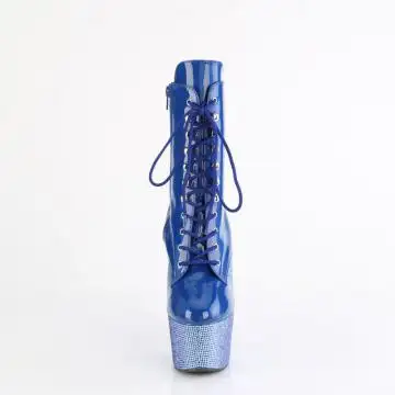Modré luxusní kozačky BEJ1020-7/BLHG/BLRS | BEJEWELED-1020-7 Pleaser - zepředu