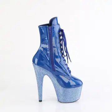 Modré luxusní kozačky BEJ1020-7/BLHG/BLRS | BEJEWELED-1020-7 Pleaser - z vnějšku
