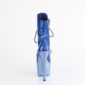 Modré luxusní kozačky BEJ1020-7/BLHG/BLRS | BEJEWELED-1020-7 Pleaser - zezadu