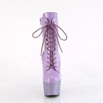 Levandulové luxusní kozačky BEJ1020-7/LVHG/LVRS | BEJEWELED-1020-7 Pleaser - zepředu