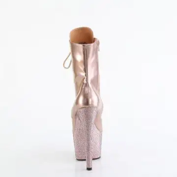 Zlaté luxusní kozačky BEJ1020-7/RGHG/RGRS | BEJEWELED-1020-7 Pleaser - zezadu