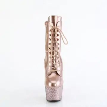 Zlaté luxusní kozačky BEJ1020-7/RGHG/RGRS | BEJEWELED-1020-7 Pleaser - zepředu