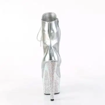 Stříbrné luxusní kozačky BEJ1020-7/SHG/SRS | BEJEWELED-1020-7 Pleaser - zezadu