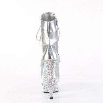 Stříbrné luxusní kozačky BEJ1020-7/SHG/SRS | BEJEWELED-1020-7 Pleaser - zezadu