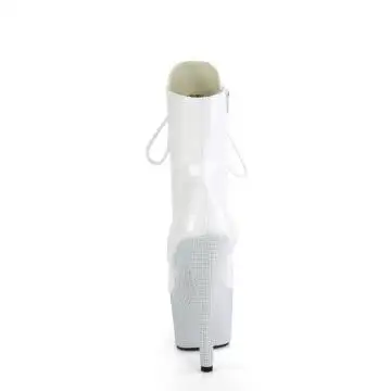 Bílé luxusní kozačky BEJ1020-7/WHG/WRS | BEJEWELED-1020-7 Pleaser - zezadu