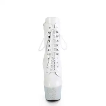 Bílé luxusní kozačky BEJ1020-7/WHG/WRS | BEJEWELED-1020-7 Pleaser - zepředu