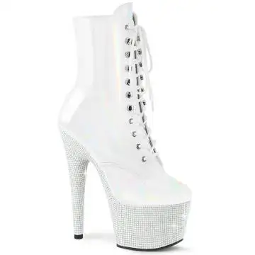 Bílé luxusní kozačky BEJ1020-7/WHG/WRS | BEJEWELED-1020-7 Pleaser