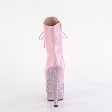 Luxusní růžové kotníčkové kozačky BEJ1021-7/BPHG/BPRS | BEJEWELED-1021-7 Pleaser - zezadu
