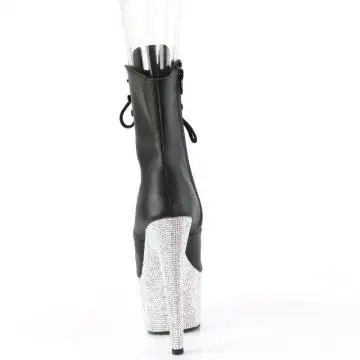 Černé luxusní kotníčkové kozačky BEJ1021-7/BPU/SRS | BEJEWELED-1021-7 Pleaser - zezadu