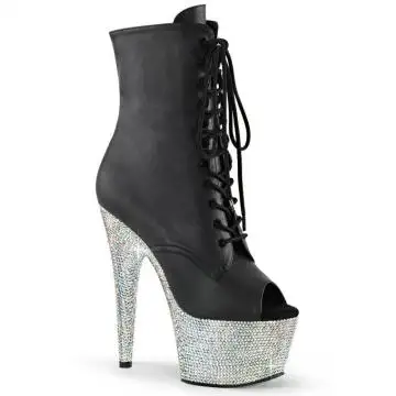 Černé luxusní kotníčkové kozačky BEJ1021-7/BPU/SRS | BEJEWELED-1021-7 Pleaser
