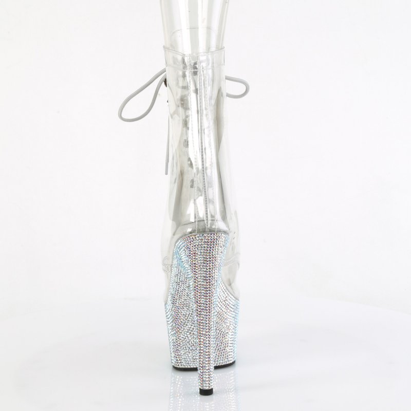 Luxusní go-go kozačky Pleaser BEJ1021C-7/C/SRS | BEJEWELED-1021C-7 Pleaser - zezadu