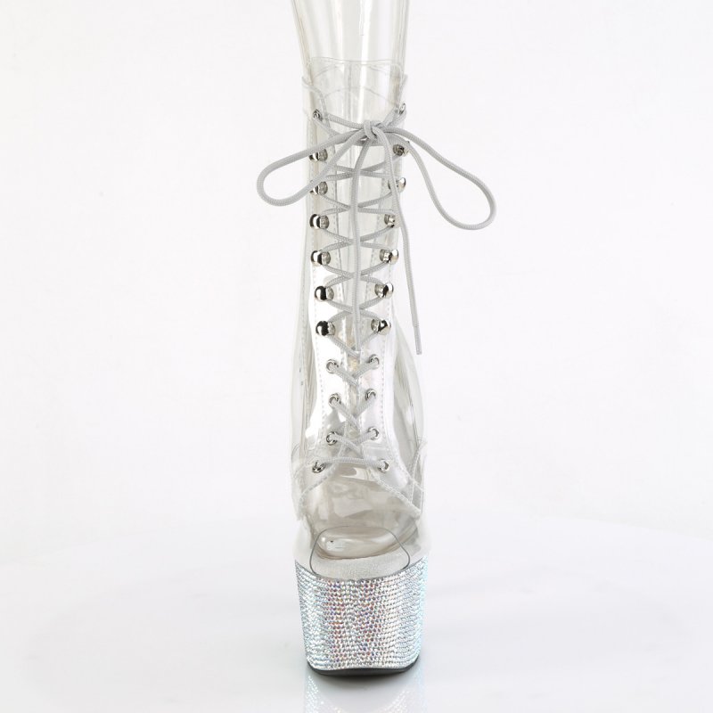 Luxusní go-go kozačky Pleaser BEJ1021C-7/C/SRS | BEJEWELED-1021C-7 Pleaser - zepředu