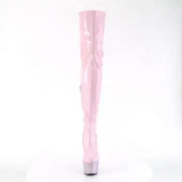 Růžové stehenní kozačky Pleaser BEJ3000-7/BPHG/BPRS | BEJEWELED-3000-7 Pleaser - zepředu