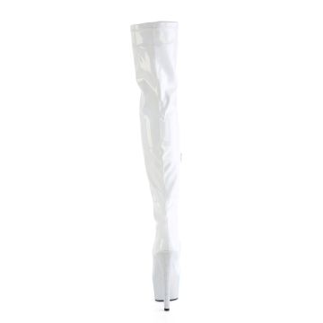 Bílé stehenní kozačky Pleaser BEJ3000-7/WHG/WRS | BEJEWELED-3000-7 Pleaser - zezadu Bílé stehenní kozačky Pleaser BEJ3000-7/WHG/WRS | BEJEWELED-3000-7 Pleaser - zezadu