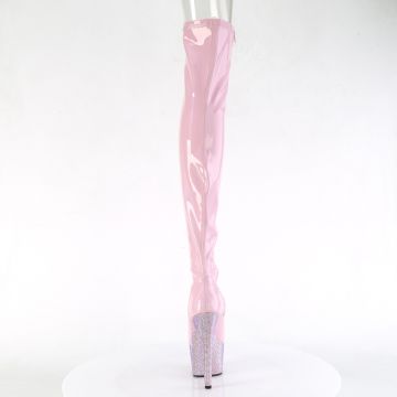 Růžové stehenní kozačky Pleaser BEJ3011-7/BPHG/BPRS | BEJEWELED-3011-7 Pleaser - zezadu Růžové stehenní kozačky Pleaser BEJ3011-7/BPHG/BPRS | BEJEWELED-3011-7 Pleaser - zezadu