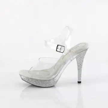Průhledné luxusní sandálky na podpatku ELEG408/C/M | ELEGANT-408 Fabulicious - z vnitřku