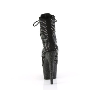 Černé kotníčkové kozačky ADO1020RM/BFS-RS/M | ADORE-1020RM Pleaser - zezadu Černé kotníčkové kozačky ADO1020RM/BFS-RS/M | ADORE-1020RM Pleaser - zezadu