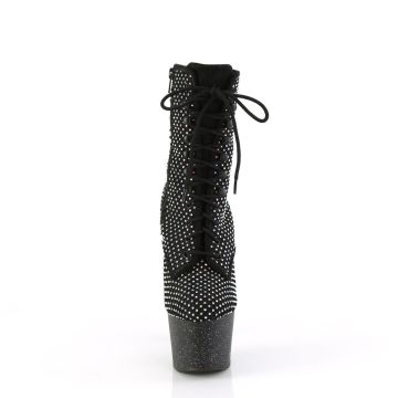 Černé kotníčkové kozačky ADO1020RM/BFS-RS/M | ADORE-1020RM Pleaser - zepředu Černé kotníčkové kozačky ADO1020RM/BFS-RS/M | ADORE-1020RM Pleaser - zepředu