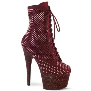 Rudé taneční kozačky ADO1020RM/BYFS-RS/M Pleaser