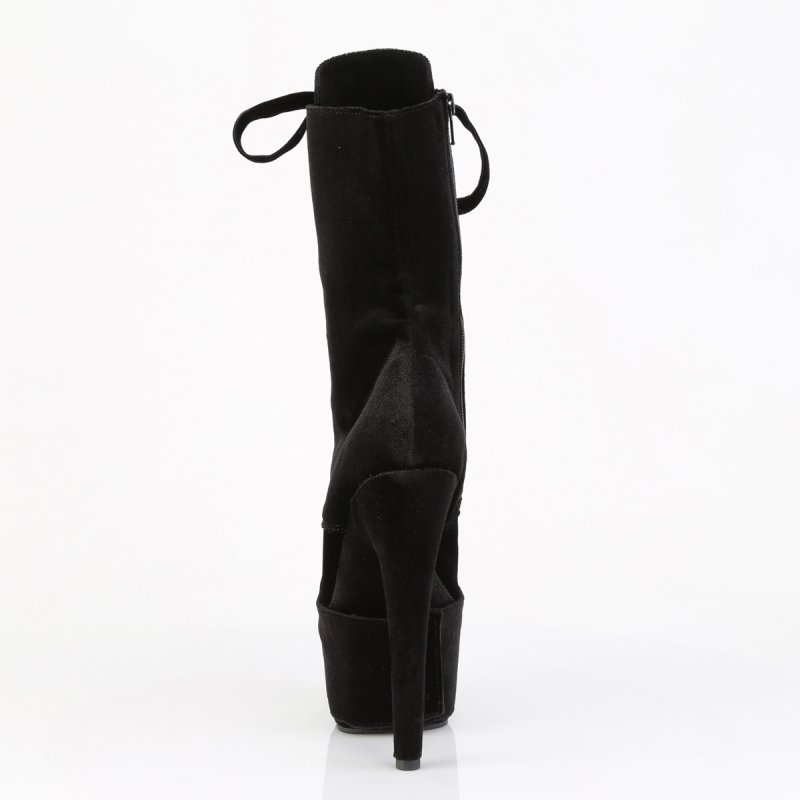 Černé taneční kozačky ADO1045VEL/B/M | ADORE-1045VEL Pleaser - zezadu