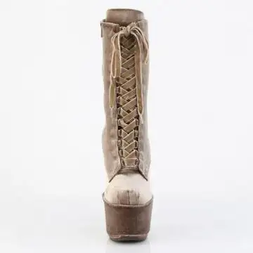 Khaki taneční kozačky ADO1045VEL/K/M | ADORE-1045VEL Pleaser - zepředu