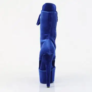 Modré taneční kozačky ADO1045VEL/NB/M | ADORE-1045VEL Pleaser - zezadu