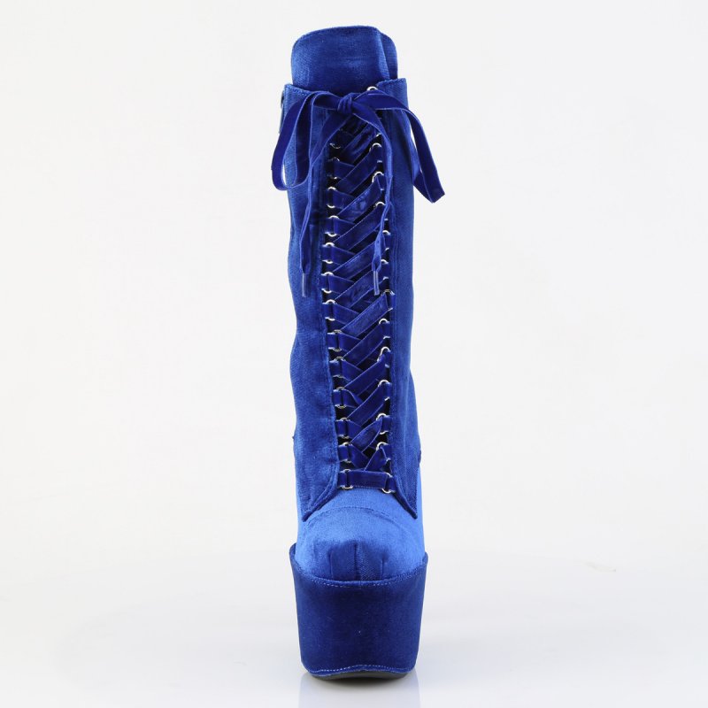 Modré taneční kozačky ADO1045VEL/NB/M | ADORE-1045VEL Pleaser - zepředu