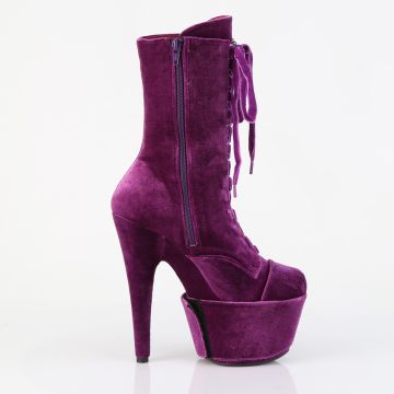 Purpurové taneční kozačky ADO1045VEL/PP/M | ADORE-1045VEL Pleaser - z vnějšku
