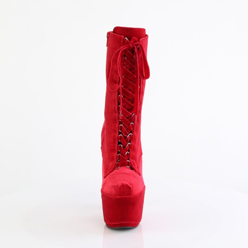 Červené taneční kozačky ADO1045VEL/R/M | ADORE-1045VEL Pleaser - zepředu
