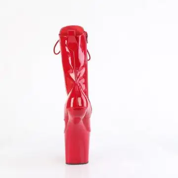 Červené kozačky kopýtka CRAZE1040/R/M | CRAZE-1040 Pleaser - zezadu