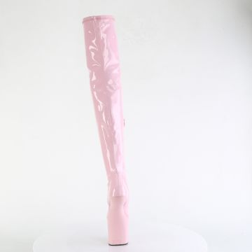 Růžové kozačky kopyta bez podpatku CRAZE3000/BP/M | CRAZE-3000 Pleaser - zezadu