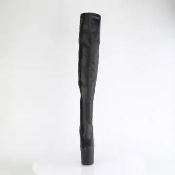 Černé matné kozačky kopyta CRAZE3000/BPU/M | CRAZE-3000 Pleaser - zepředu