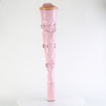 Růžové fetiš kozačky bez podpatku CRAZE3028/BP/M | CRAZE-3028 Pleaser - zezadu