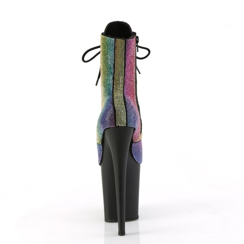 Duhové luxusní kozačky na striptýz FLAM1020RS/RBOWRS/B | FLAMINGO-1020RS Pleaser - zezadu