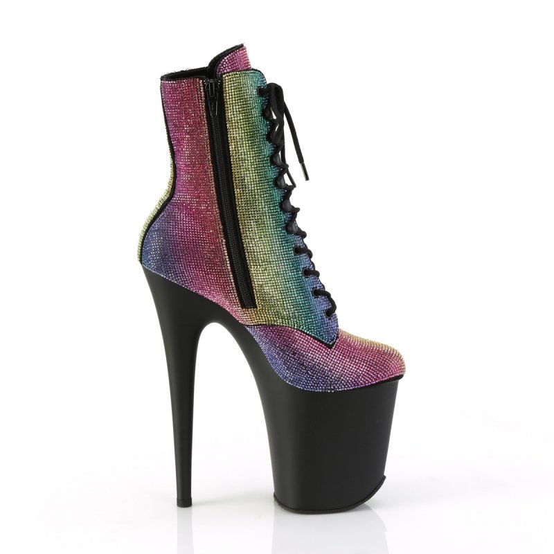 Duhové luxusní kozačky na striptýz FLAM1020RS/RBOWRS/B | FLAMINGO-1020RS Pleaser - z vnějšku