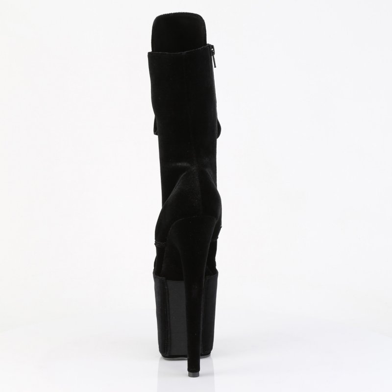 Černé kozačky Pleaser FLAM1045VEL/B/M | FLAMINGO-1045VEL Pleaser - zezadu