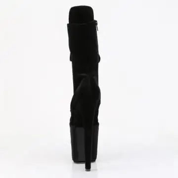 Černé kozačky Pleaser FLAM1045VEL/B/M | FLAMINGO-1045VEL Pleaser - zezadu