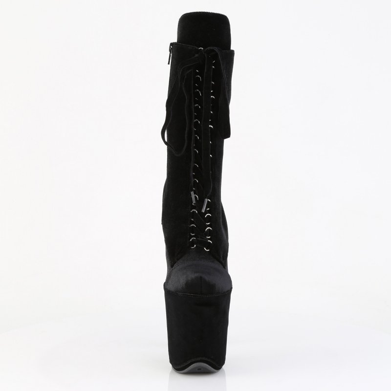 Černé kozačky Pleaser FLAM1045VEL/B/M | FLAMINGO-1045VEL Pleaser - zepředu