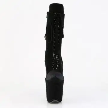 Černé kozačky Pleaser FLAM1045VEL/B/M | FLAMINGO-1045VEL Pleaser - zepředu