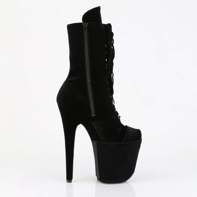 Černé kozačky Pleaser FLAM1045VEL/B/M | FLAMINGO-1045VEL Pleaser - z vnějšku