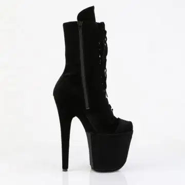 Černé kozačky Pleaser FLAM1045VEL/B/M | FLAMINGO-1045VEL Pleaser - z vnějšku
