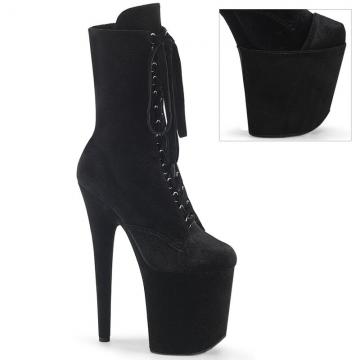 Černé kozačky Pleaser FLAM1045VEL/B/M