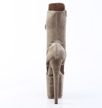 Khaki pole dance kozačky FLAM1045VEL/K/M | FLAMINGO-1045VEL Pleaser - zezadu Khaki pole dance kozačky FLAM1045VEL/K/M | FLAMINGO-1045VEL Pleaser - zezadu