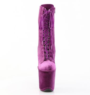 Purpurové pole dance kozačky FLAM1045VEL/PP/M | FLAMINGO-1045VEL Pleaser - zepředu