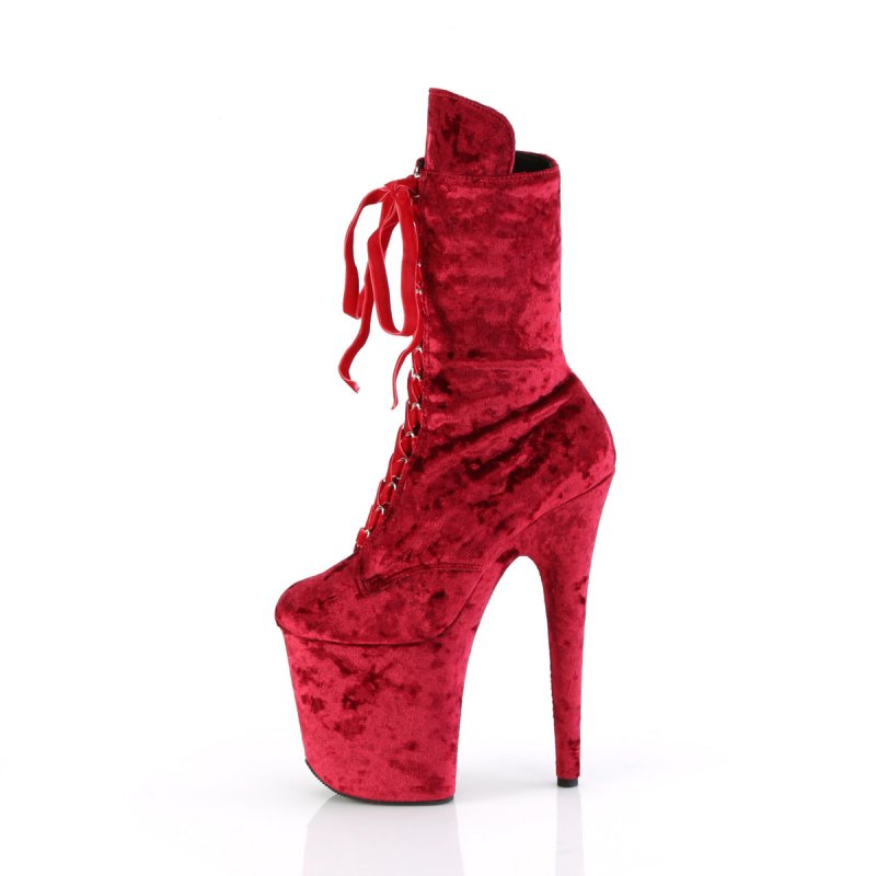 Červené pole dance kozačky FLAM1045VEL/R/M | FLAMINGO-1045VEL Pleaser - z vnitřku