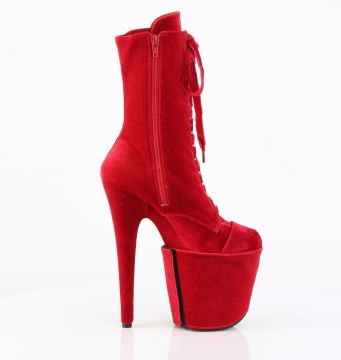 Červené pole dance kozačky FLAM1045VEL/R/M | FLAMINGO-1045VEL Pleaser - z vnějšku