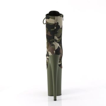 Kotníkové kozačky s armádní kamufláží INF1020CAMO/GRN/DOL | INFINITY-1020CAMO Pleaser - zezadu